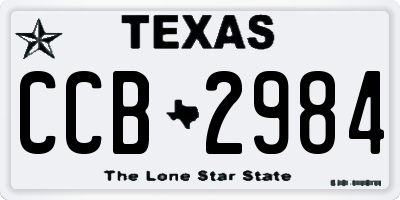 TX license plate CCB2984