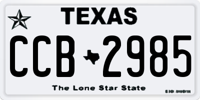 TX license plate CCB2985