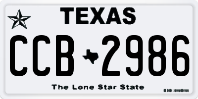 TX license plate CCB2986