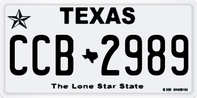 TX license plate CCB2989