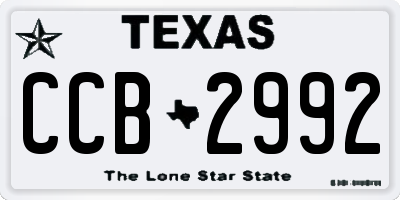 TX license plate CCB2992