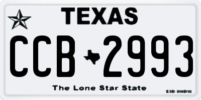 TX license plate CCB2993