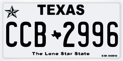 TX license plate CCB2996
