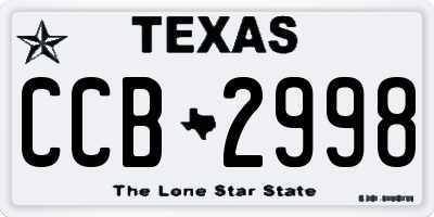 TX license plate CCB2998