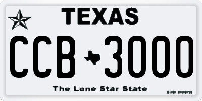 TX license plate CCB3000