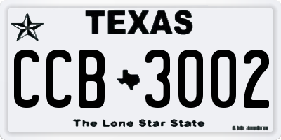 TX license plate CCB3002