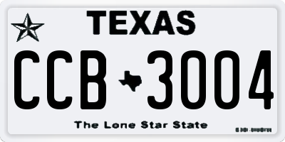 TX license plate CCB3004