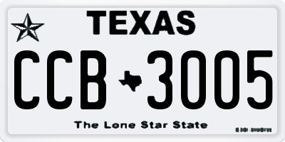 TX license plate CCB3005