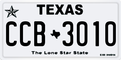 TX license plate CCB3010