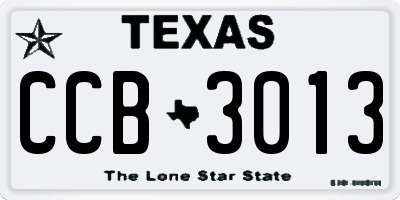 TX license plate CCB3013