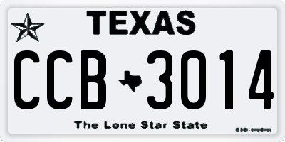 TX license plate CCB3014