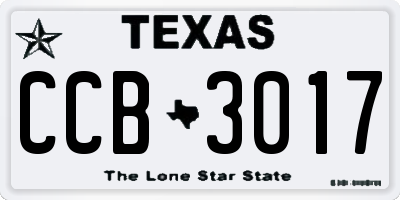 TX license plate CCB3017