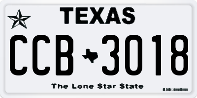 TX license plate CCB3018