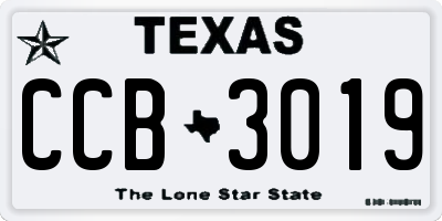 TX license plate CCB3019