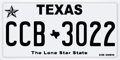TX license plate CCB3022