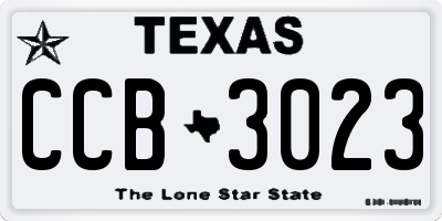 TX license plate CCB3023