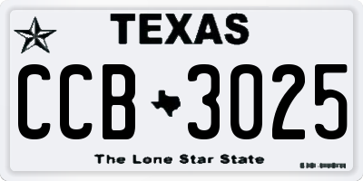 TX license plate CCB3025