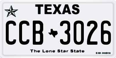 TX license plate CCB3026