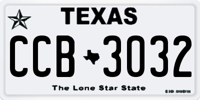 TX license plate CCB3032