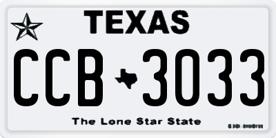 TX license plate CCB3033