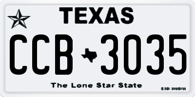 TX license plate CCB3035