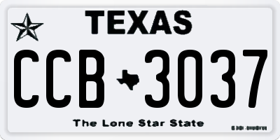TX license plate CCB3037