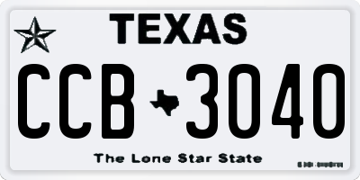 TX license plate CCB3040