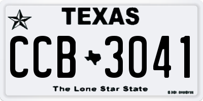 TX license plate CCB3041