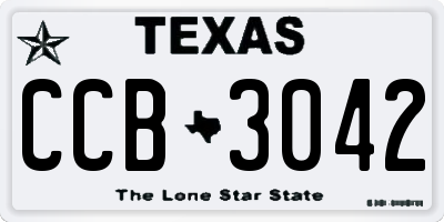 TX license plate CCB3042