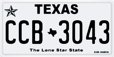 TX license plate CCB3043