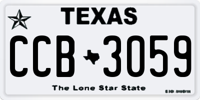 TX license plate CCB3059