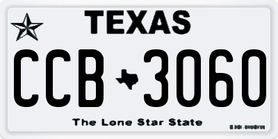 TX license plate CCB3060
