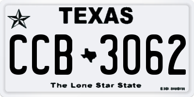 TX license plate CCB3062