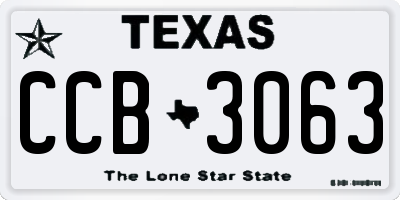 TX license plate CCB3063
