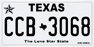 TX license plate CCB3068