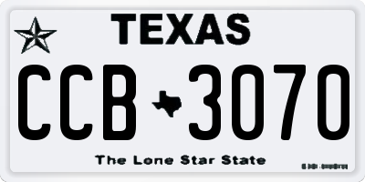 TX license plate CCB3070