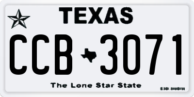 TX license plate CCB3071