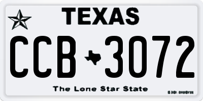 TX license plate CCB3072
