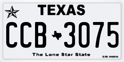 TX license plate CCB3075