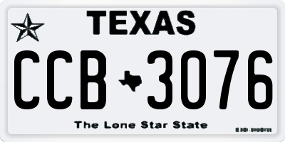 TX license plate CCB3076