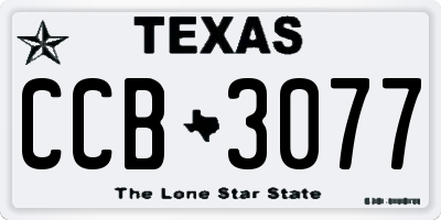 TX license plate CCB3077