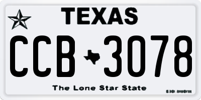 TX license plate CCB3078