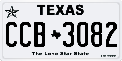TX license plate CCB3082