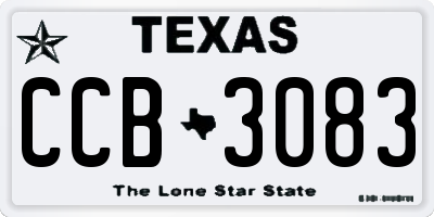 TX license plate CCB3083