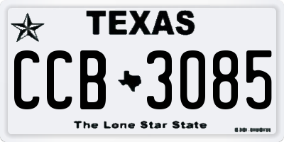 TX license plate CCB3085