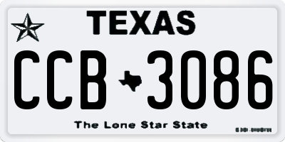 TX license plate CCB3086