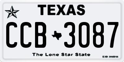 TX license plate CCB3087