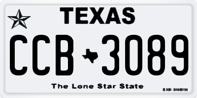 TX license plate CCB3089