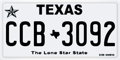 TX license plate CCB3092