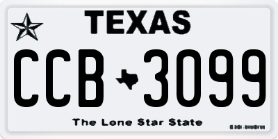 TX license plate CCB3099